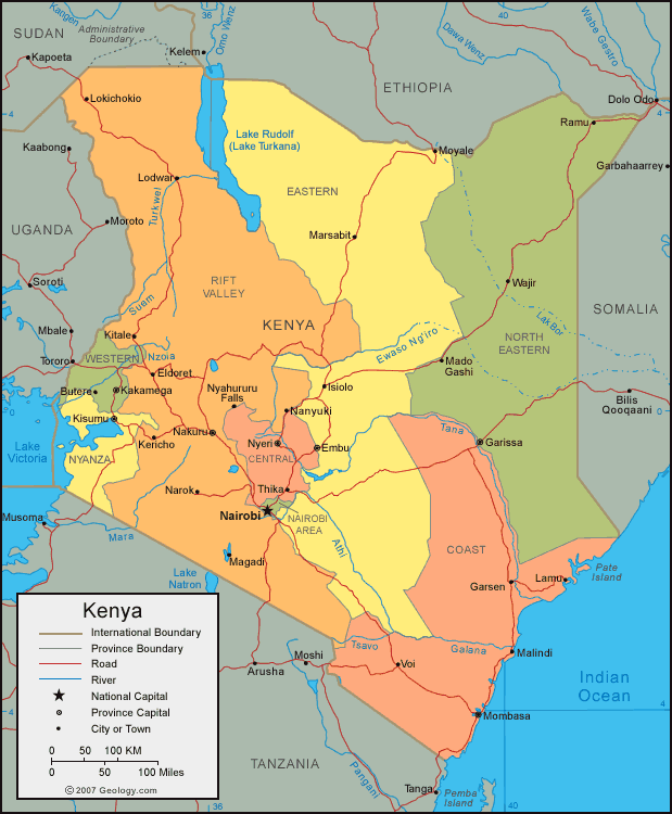 kenya politique carte